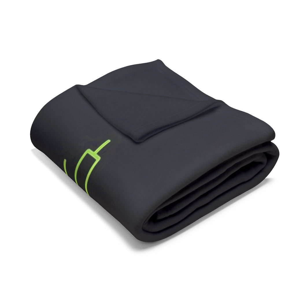 Mr. Candlebandit Arctic Fleece Blanket – Cartoon Bandit Candles, Neon Green & Flame Cozy Throw