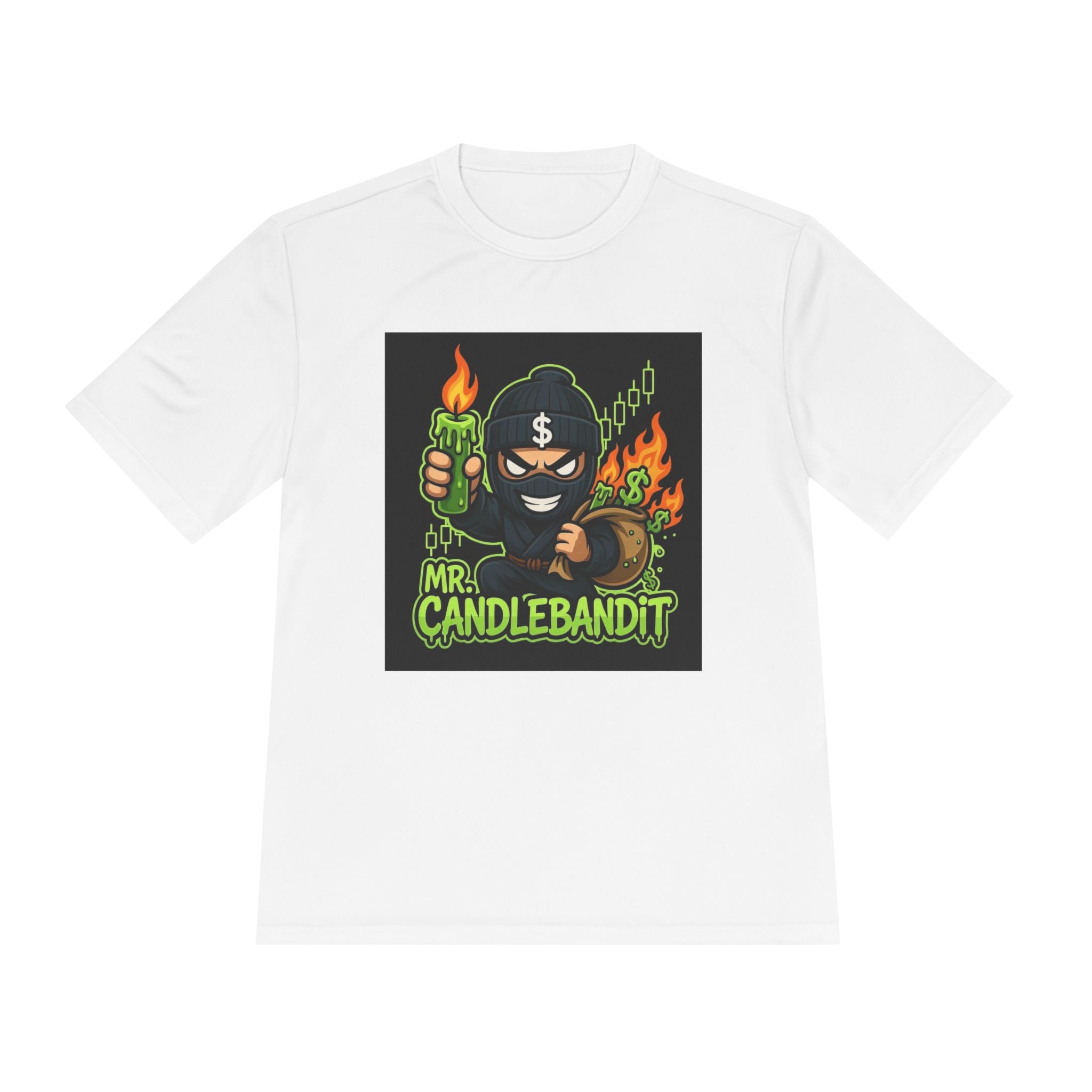 Mr. Candlebandit T-Shirt — Funny Flame Masked Bandit Graphic Tee