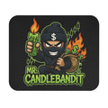 Mouse Pad — Mr. Candlebandit Gaming/Desk Mousepad with Cartoon Bandit & Flame Design