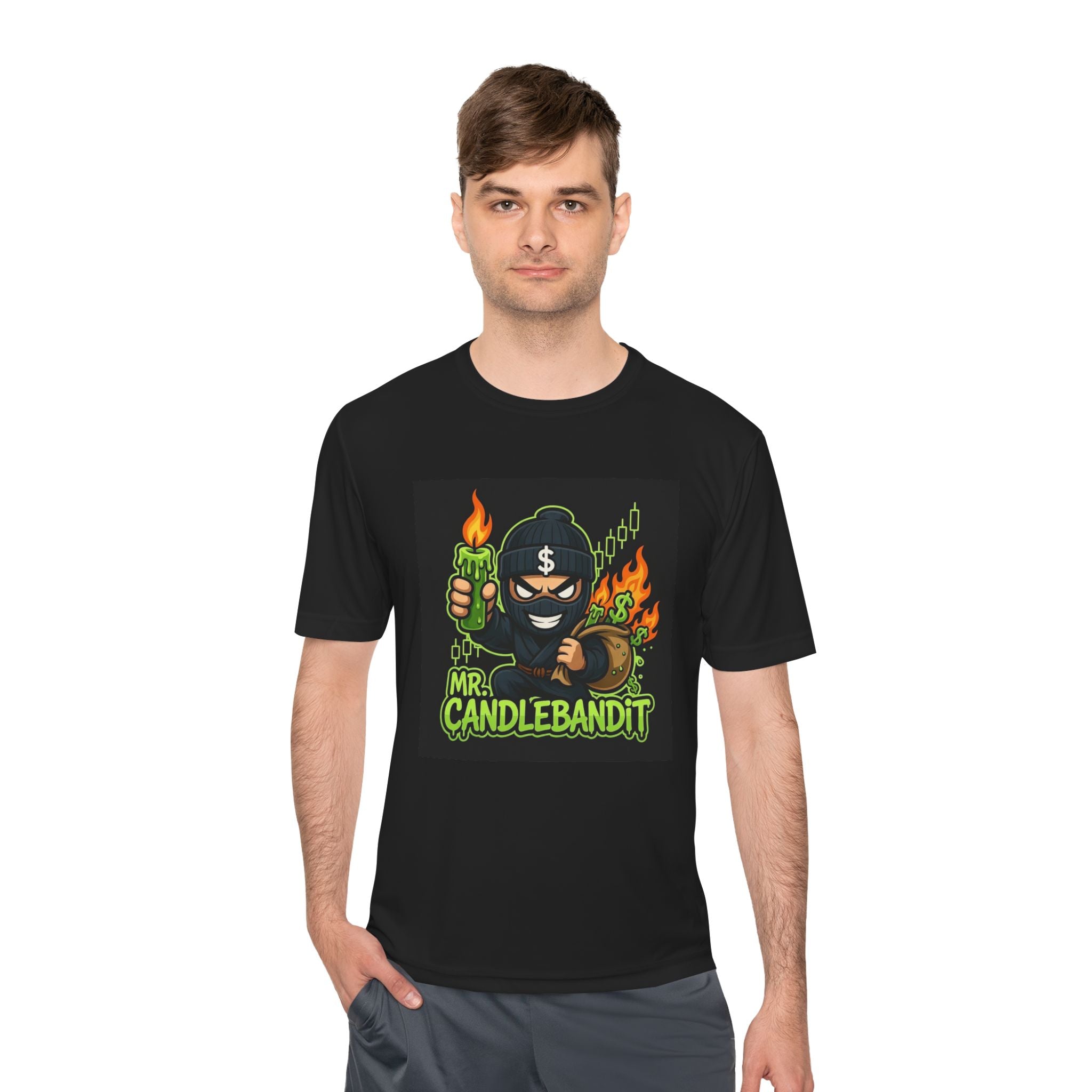 Mr. Candlebandit T-Shirt — Funny Flame Masked Bandit Graphic Tee